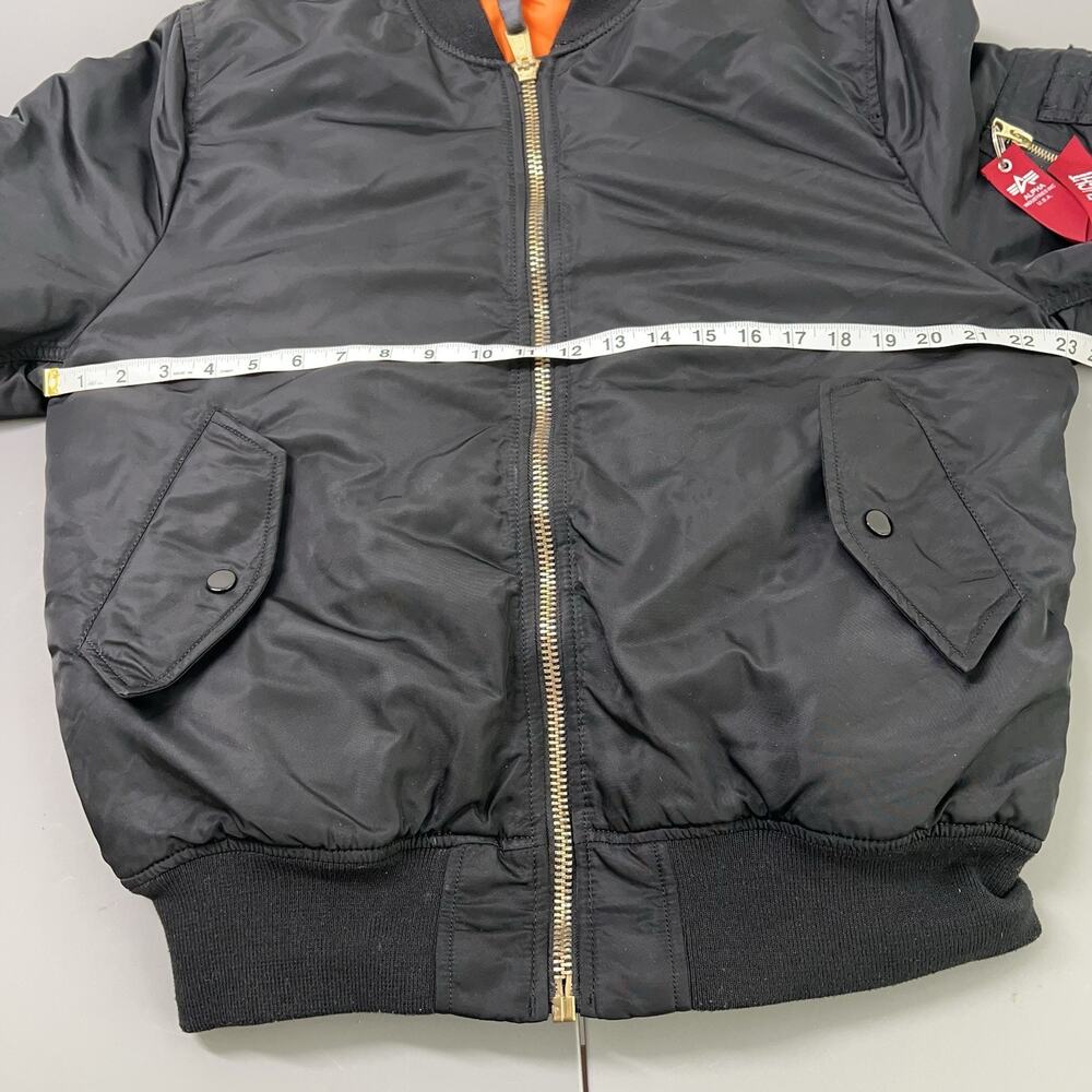 Alpha industries ma-1 Bomber Jacket Black XL Reversible Orange - Picture 8 of 15